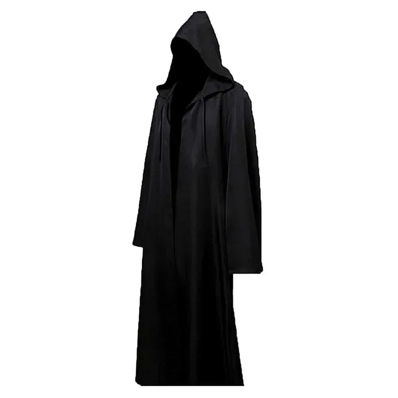 Costume Halloween Cosplay Skeleton Mask Hooded Robe Ghost Cloak Long Shirt For Escape Room Haunted House NPC