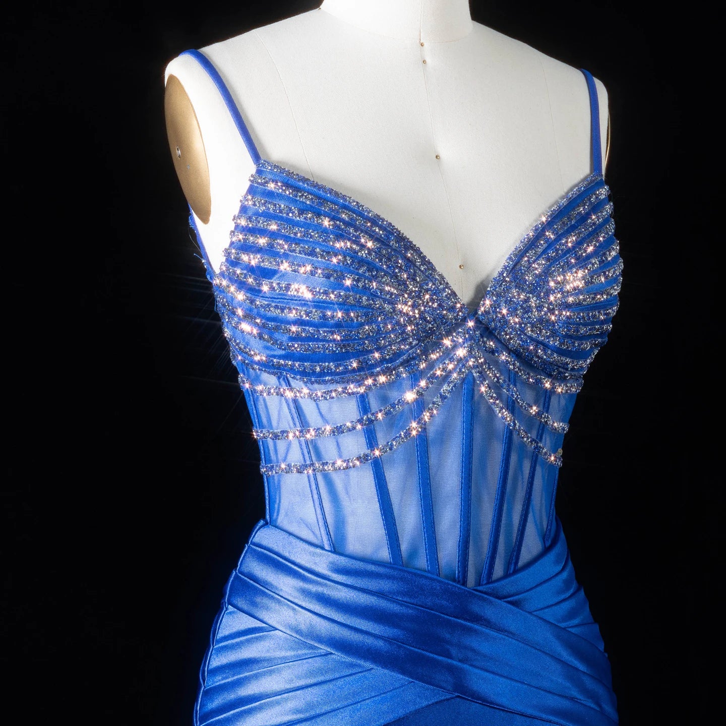 Sharon Said Women' s Luxurious Evening Party Dress 2026 Beaded Satin Elegant Wedding Party Gowns with Side Slit SH095 Customized