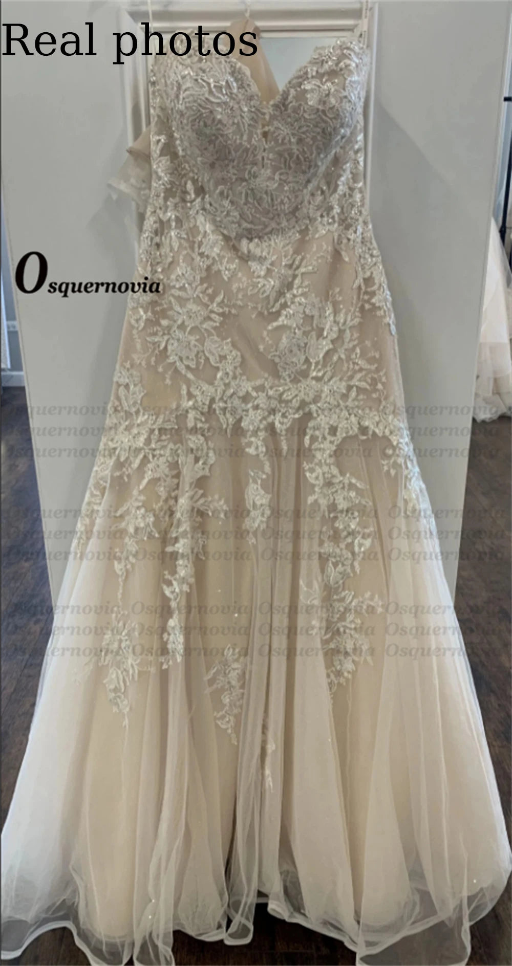 Osquernovia Fashion Mermaid Wedding Dress 2024 Sequins Appliques Sweetheart Backless Glitter Tulle Real Picture Robe De Mariée