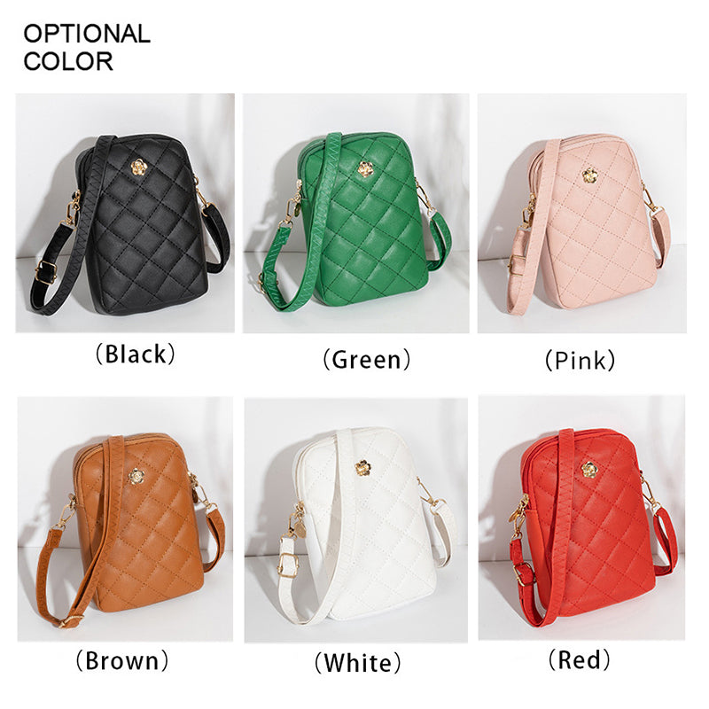 Embroidery Mobile Phone Bags Women Fashion Shoulder Bag Female Mini Crossbody Messenger Bags PU Leather Clutch Wallet Pouch