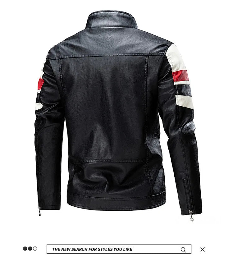 Men Stand Collar Moto Leather Jackets Slim Fit Leather Coats High Quality Male Fashion Autumn Winter Casual Leather Jackets 5XL