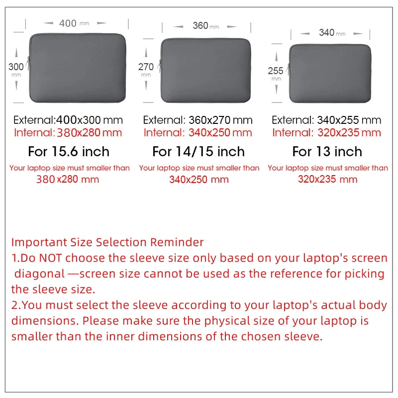 360 Shockproof Laptop Sleeve Case Notebook Bag 13/14/15.6 Inch for MacBook Air Pro HP Dell Lenovo Soft Carrying Cover