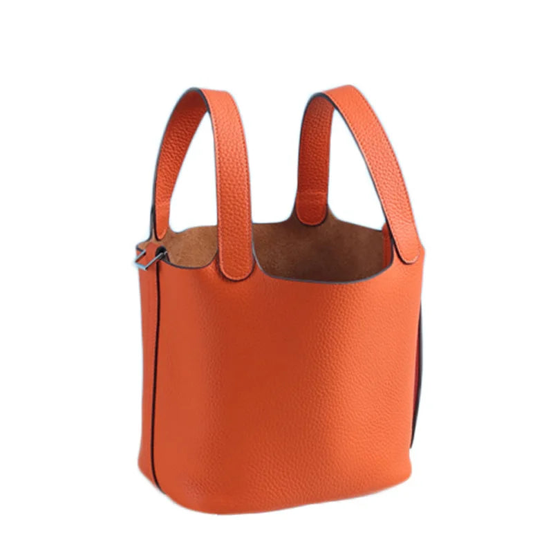Fashion Classic Womens Bucket Bags Leather Lady Hand Bags High Quality Genuine Leather Luxury Ladies Top Handle Handbags