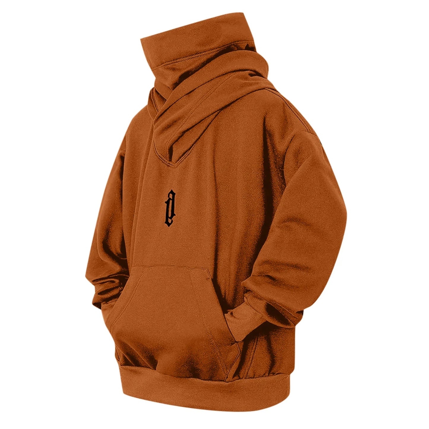 Embroidery Turtleneck Sweatshirt Oversized Y2K Men Women Hoody Japanese Ninja Hoodies Autumn Hip Hop Fleece Pocket Streetwear