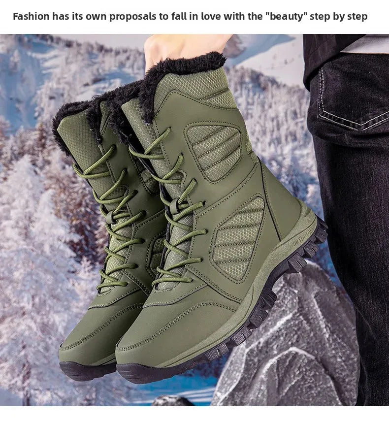 Thickened Winter Snow Boots Men's High Top Cotton Outdoor Sports Boots Couples Snow Shoes Anti-wear Comfortable Warm Zapatillas