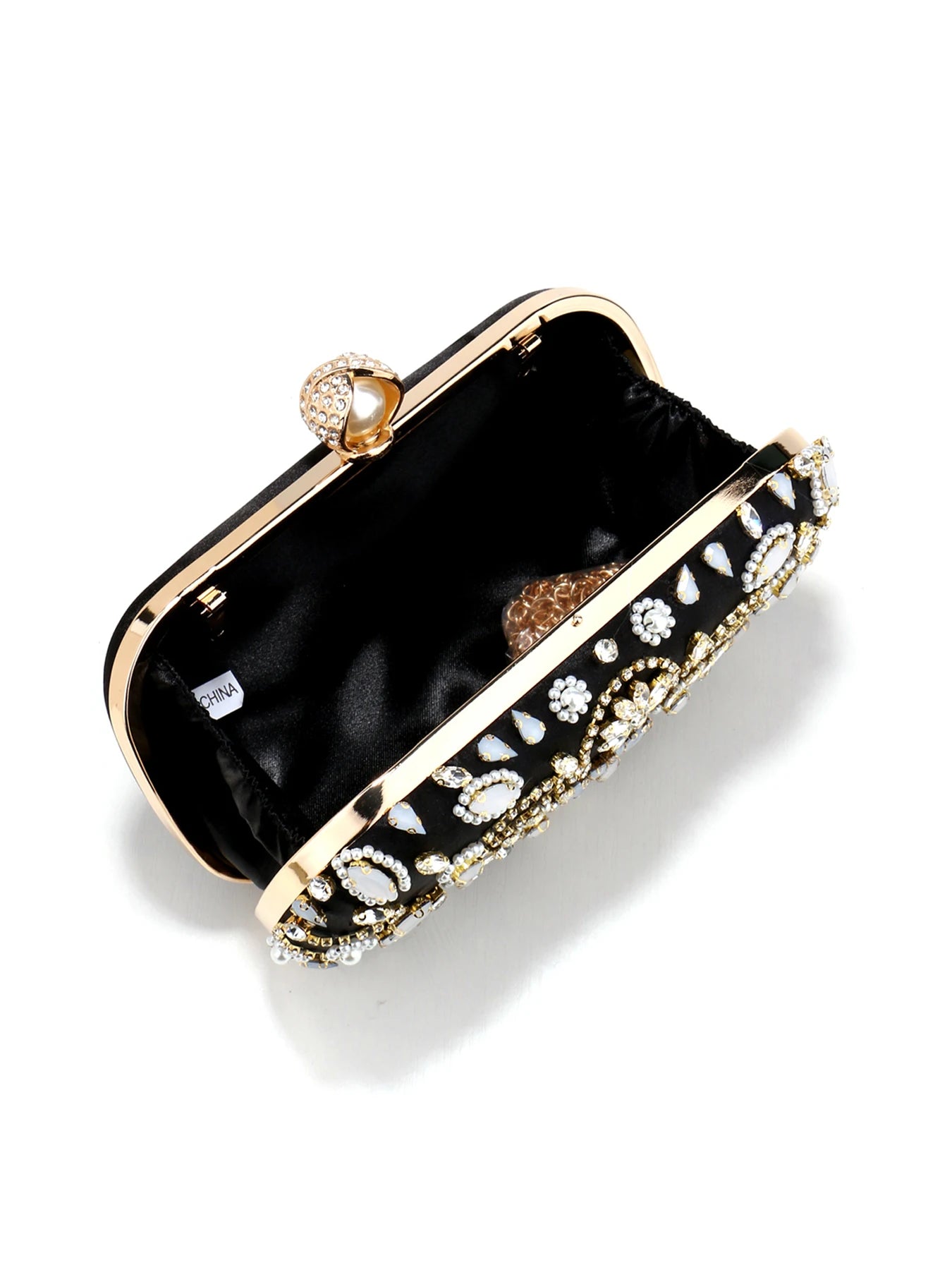 Diamonds Women Party Day Clutch Pearl Beading Wedding Evening Bags With Shoulder Chain Handbags Holder