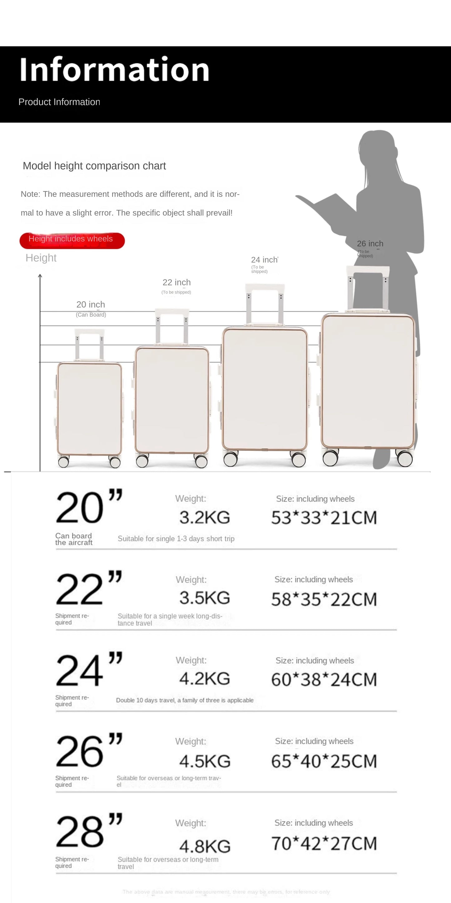 Gilding Aluminum Frame Suitcase Thickened PC Multifunctional 20 inch Boarding box Morandi Color Series 24/ 26 inch Trolley Case