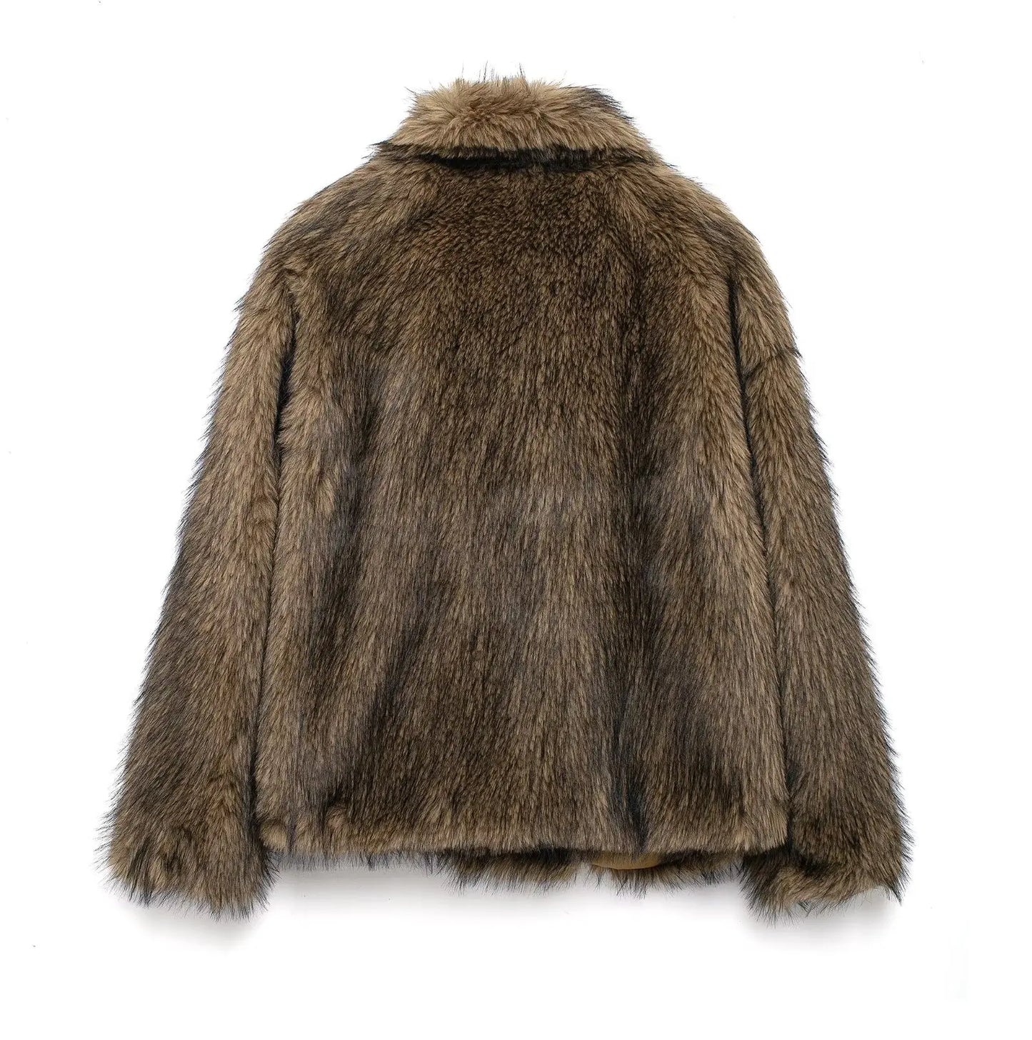 HH 2025 Winter Coats For Women New Artificial Fur Effect Loose Cropped Coat Female Versatile Streetwear Women's Cardigan