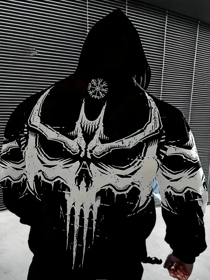 Men's Gothic Bat 3D Print Hoodies For Men Women Street Style Sweatshirts Pullover Autumn/Winter Loose Casual Halloween Tracksuit