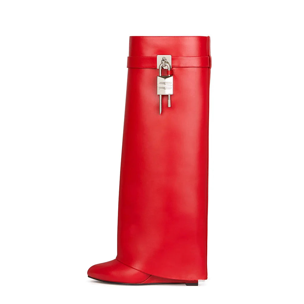Brand Designer High Top Boots 2026 New Outdoor Office Comfortable Slip-on Women's Knee-high Boots Casual Gothic Motorcycle Boot