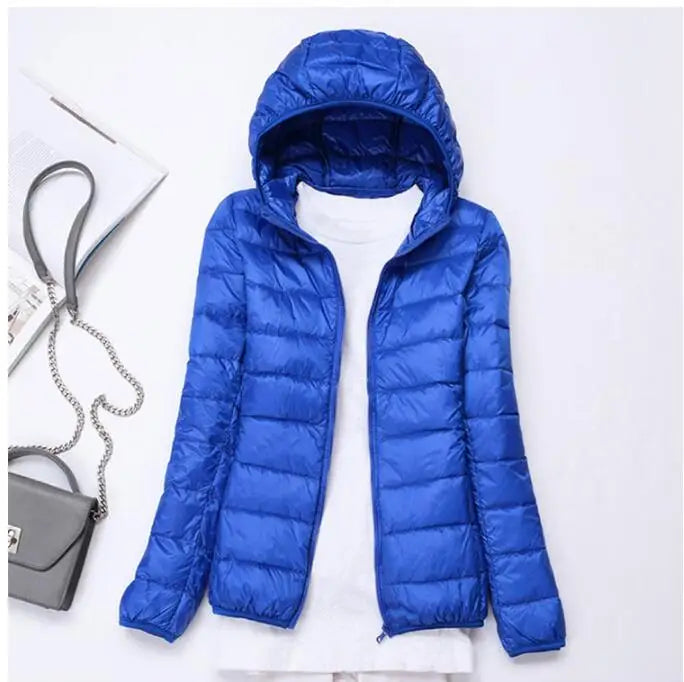 90% Ultralight Duck Down Jacket Women's Winter Hooded Short Slim Fit Down Jacket 2024 Fall/Winter Women's Down Jacket