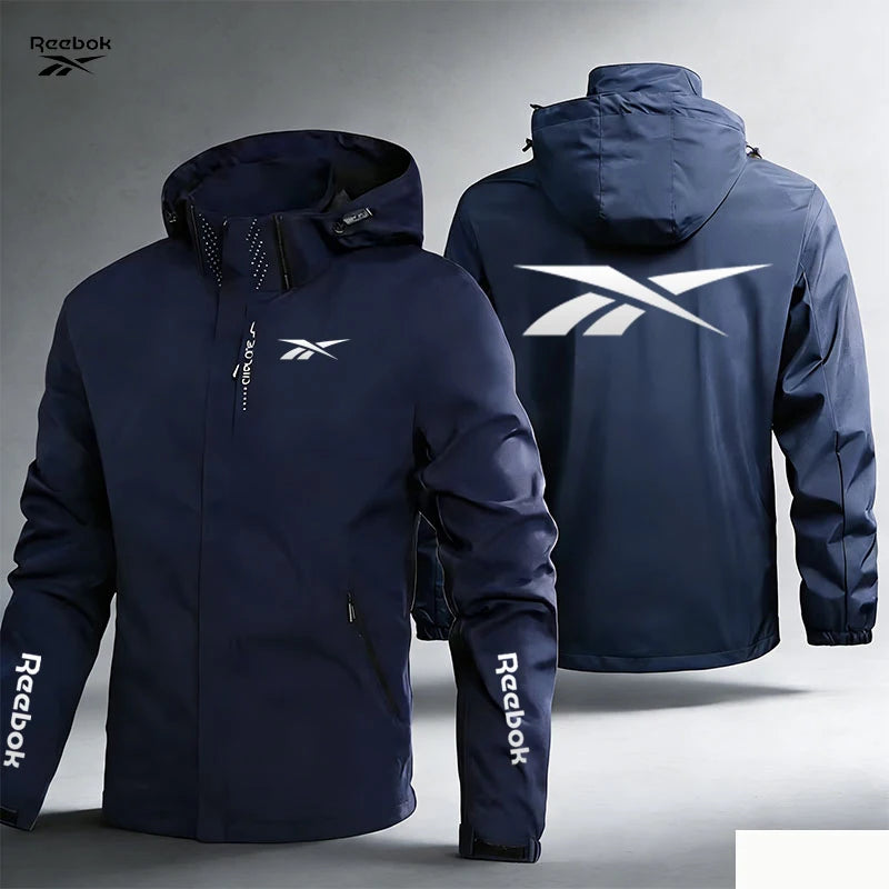 Reebok Motorcycle Jacket - Men's Hooded Windproof and Waterproof Jacket - Removable Hood Zipper - Suitable for Cycling, Mountain