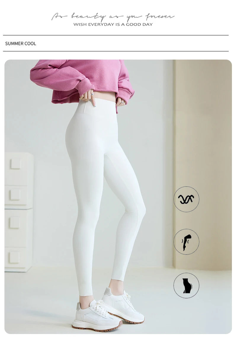 BIVIGAOS Spring Summer Back Pocket Nude Feel Sharkskin Leggings Women Fish Bone High Waist Push Up Sport Fitness Running Legging