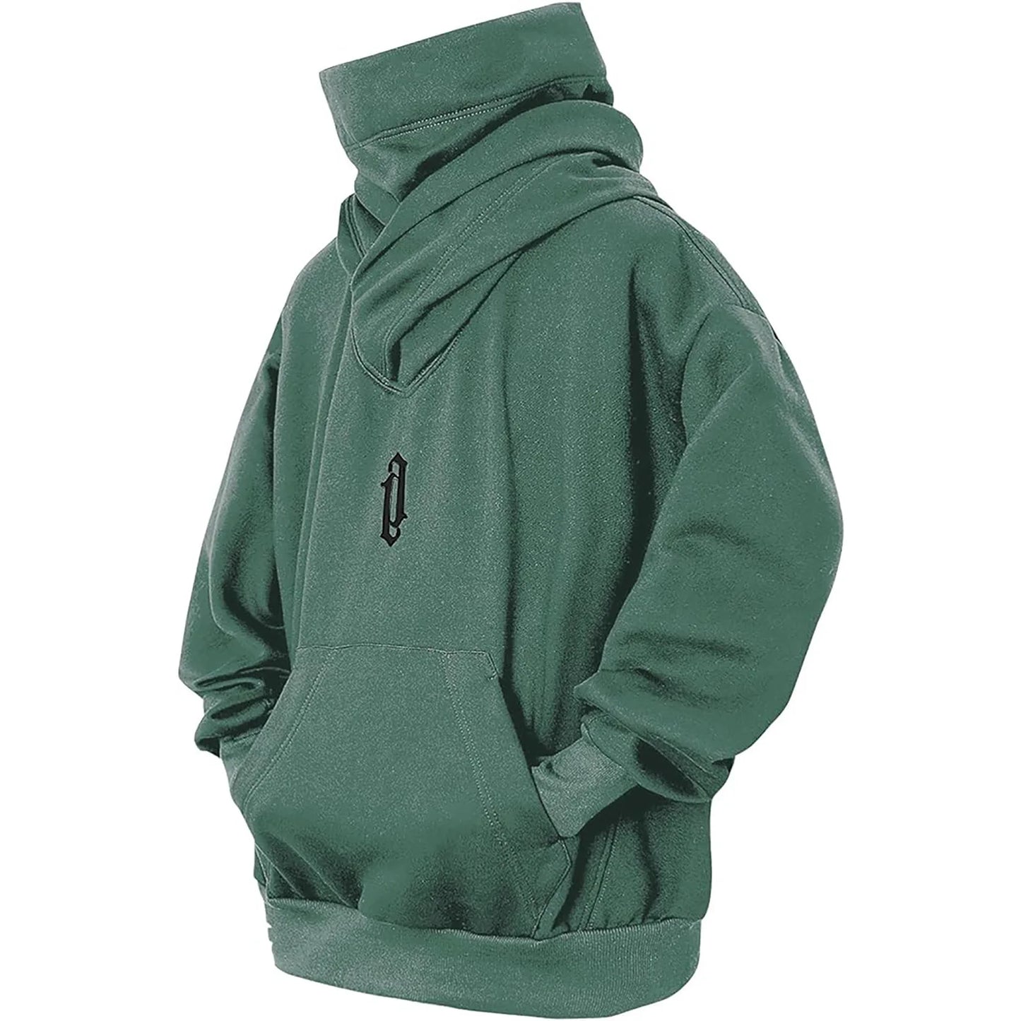 Embroidery Turtleneck Sweatshirt Oversized Y2K Men Women Hoody Japanese Ninja Hoodies Autumn Hip Hop Fleece Pocket Streetwear