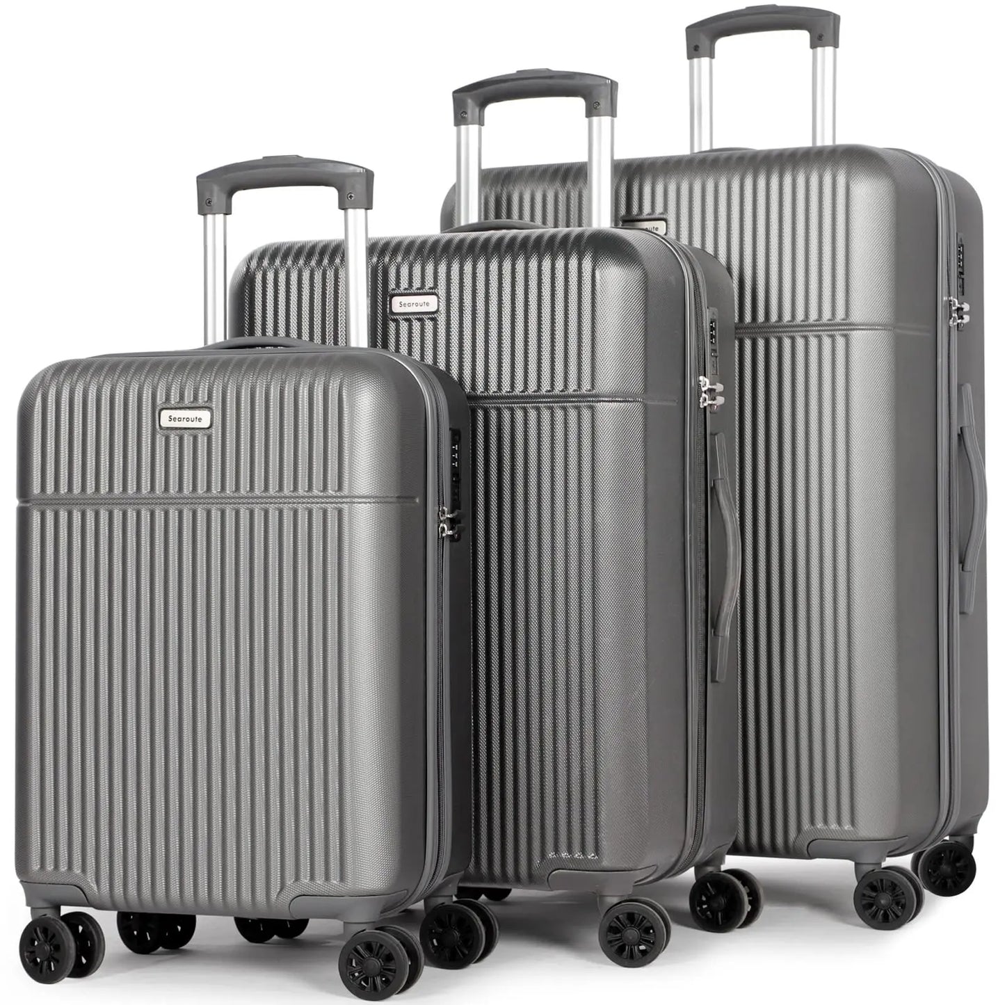 Luggage Sets Suitcase ABS Hard Shell Carry-On Hand Cabin with 4 Double Spinning Wheels & TSA- Lock 3 Piece Set (21"24"28")