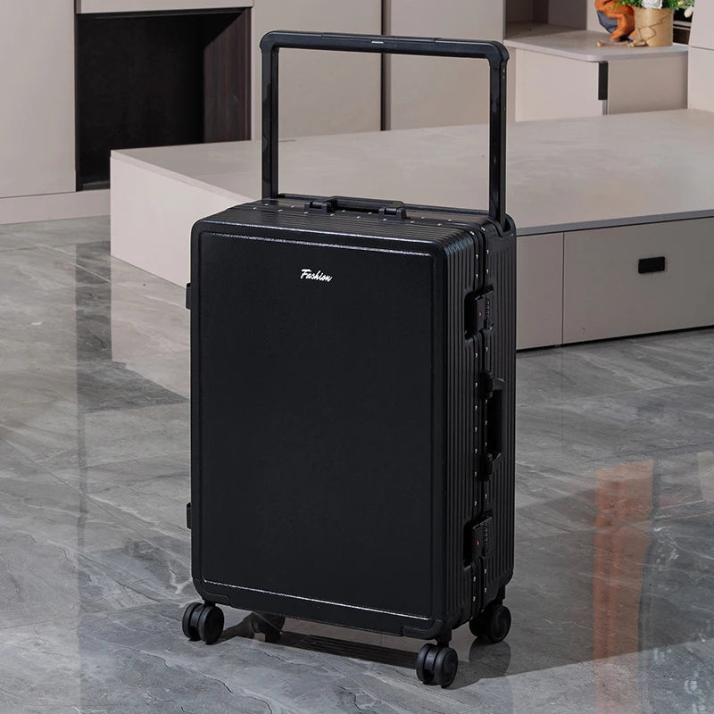 Wide Tie Rod Luggage Aluminum Frame with Durable PC Trolley Case 30 inch Multifunctional Suitcase with Large Capacity