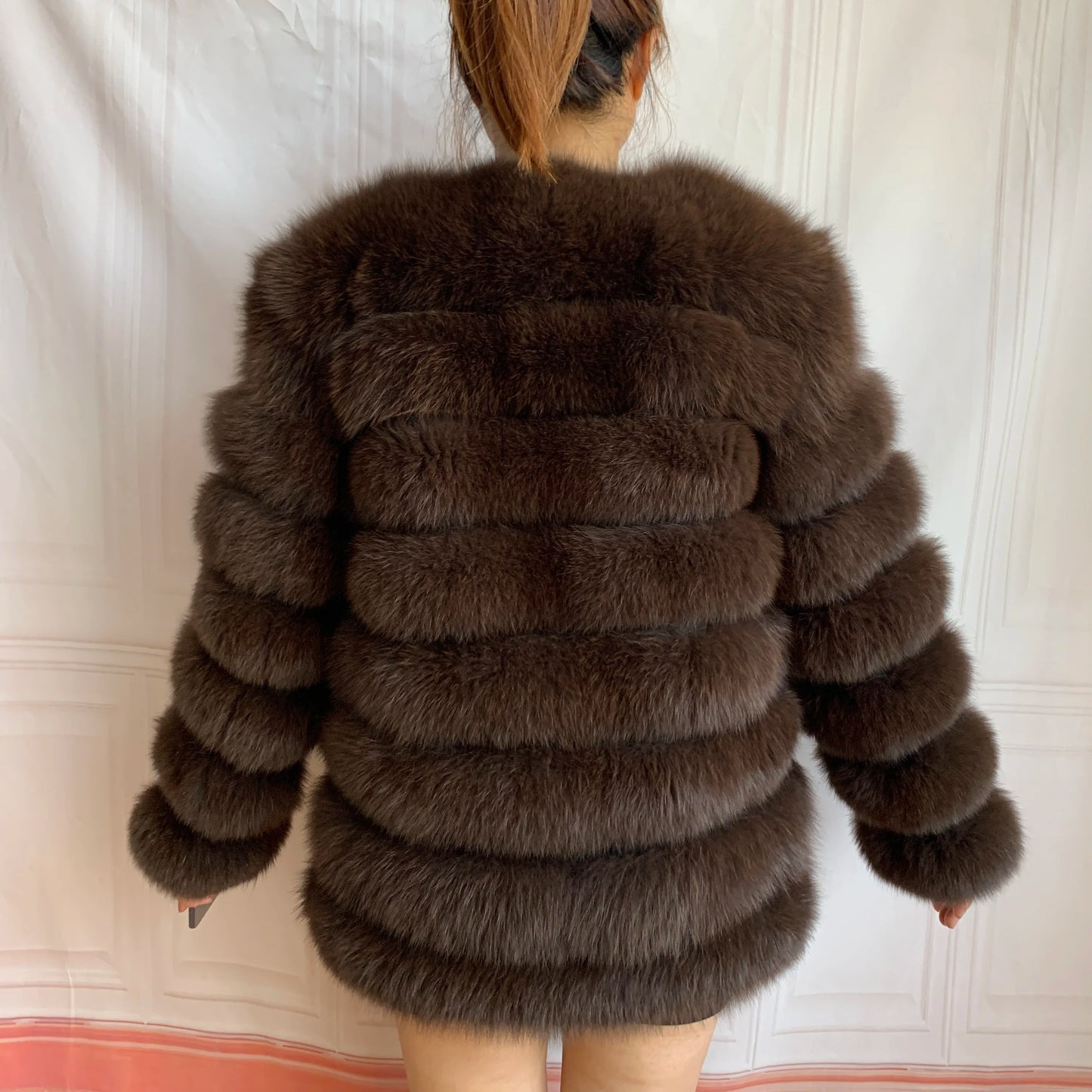 NEW Style Length Sleeves 4in1 Real Fur Coats Women Natural Real Fur Jackets Vest Winter Outerwear Women Fox Fur Coat Quality Fur