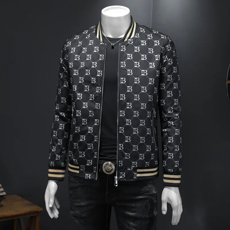 Luxury Letter Printed Baseball Jacket Men Autumn Winter Bomber Jacket Men Casual Business Windbreaker Coat Men Clothing 2025