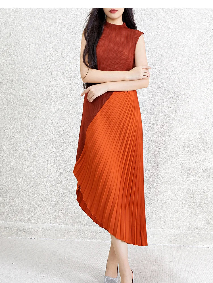 High-end women's summer dresses, sophisticated and stylish new styles, solid color, irregular patchwork, elegant evening gowns.