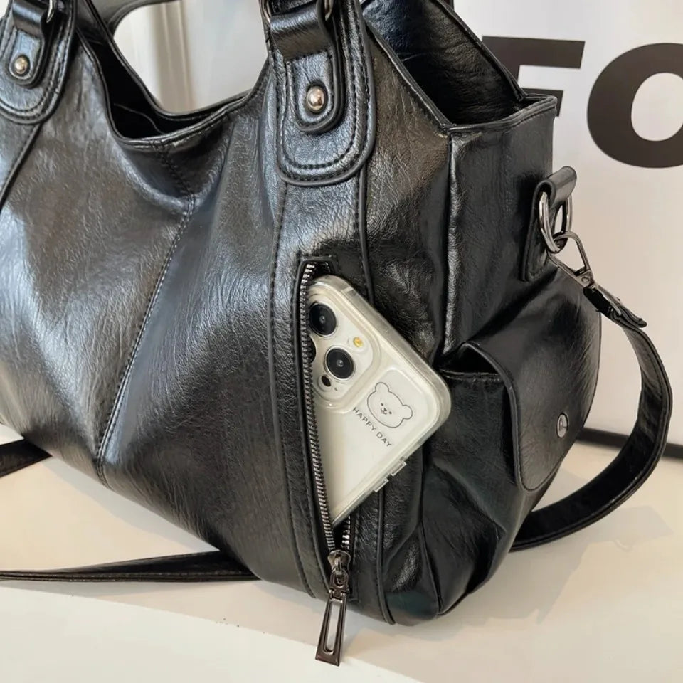 Daily Business Commuting Large Capacity Tote Hand Bags Soft Leather Shoulder Crossbody Bags for Women Handbags Sturdy Durable