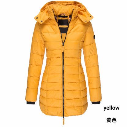 Women's medium length slim cotton suit warm coat women's cotton suit