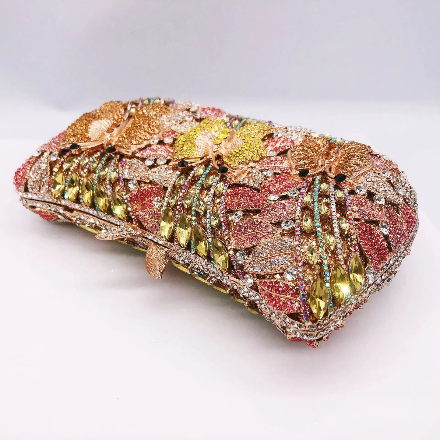Hollow Out Women Evening Bag Gold Crystal Banquet Handbag Luxury Diamond Clutch Purse Wedding Bride Bags Elegant Dinner Bag