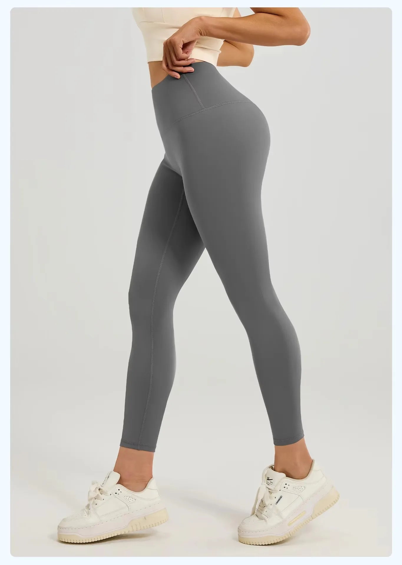 Women's High-Waisted Yoga Leggings Breathable Hip Lifting Workout Pants for Running Cycling Gym - Comfortable 'Naked Feel' Desig