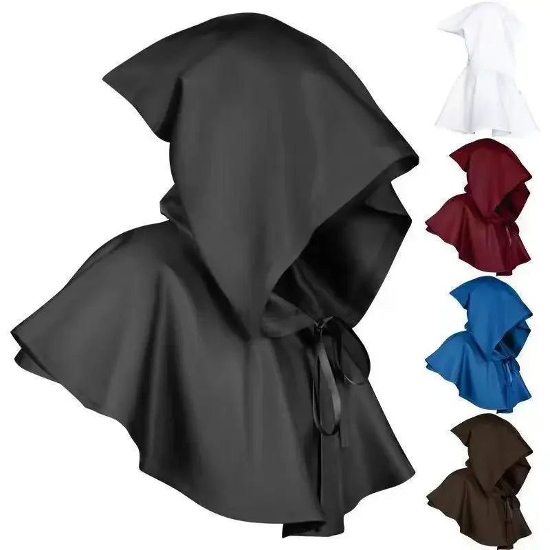 Halloween Plague Doctor and Cloak Costume Props Long Nose Beak Leather for Adult Reaper Cloak Medieval Black Hat