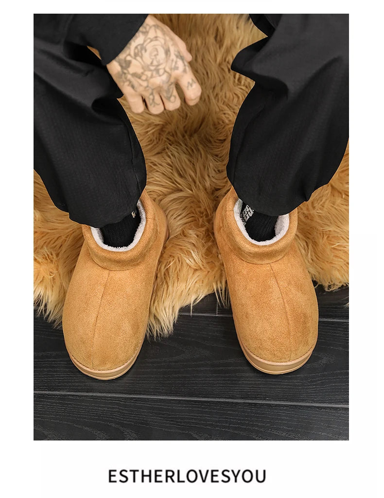 Popular Men's Big-Toe Snow Boots with Plush Lining and Warm Cotton Shoes