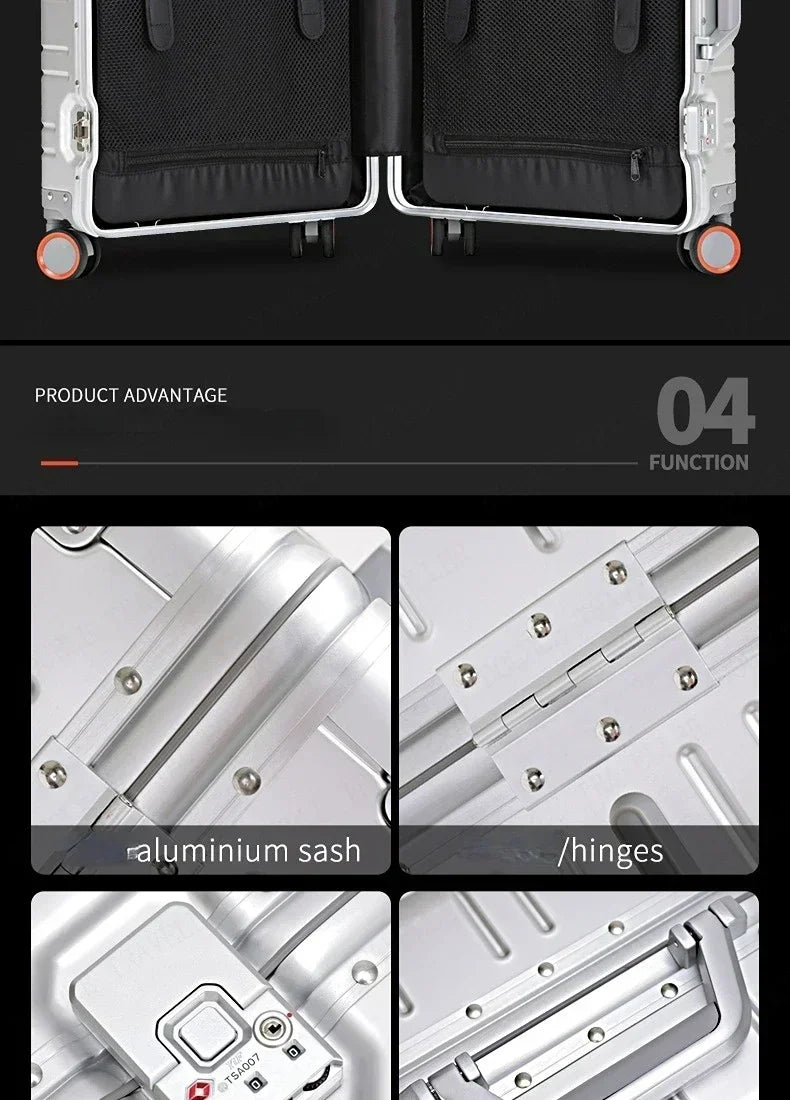 A Luxurious 29-inch Aluminum-magnesium Alloy Suitcase/bag, Perfect for Students, with Ample Space. Ships From The EU.