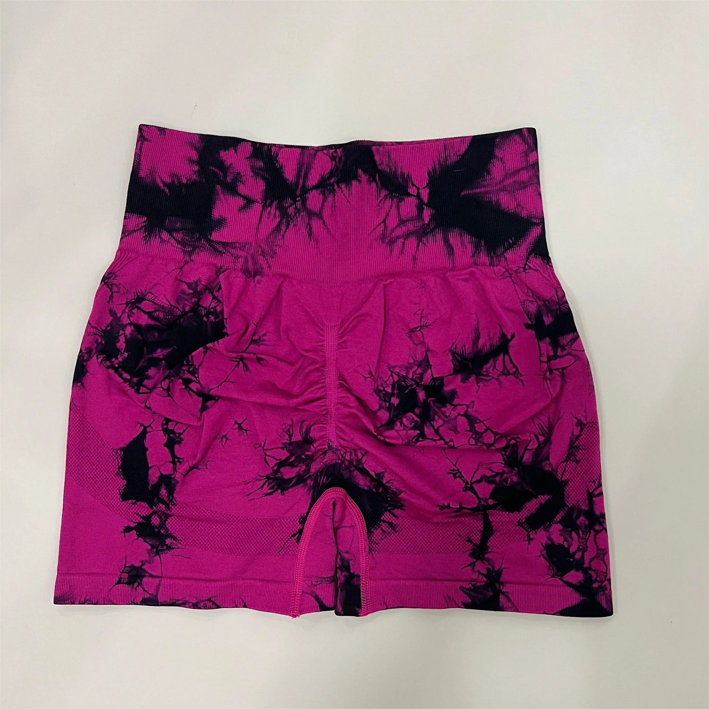 Women High Waist Gym Shorts Tie Dye Athletic Legging Butt Lifting Sports Leggins Elastic Yoga Pants Training Outdoor Tights