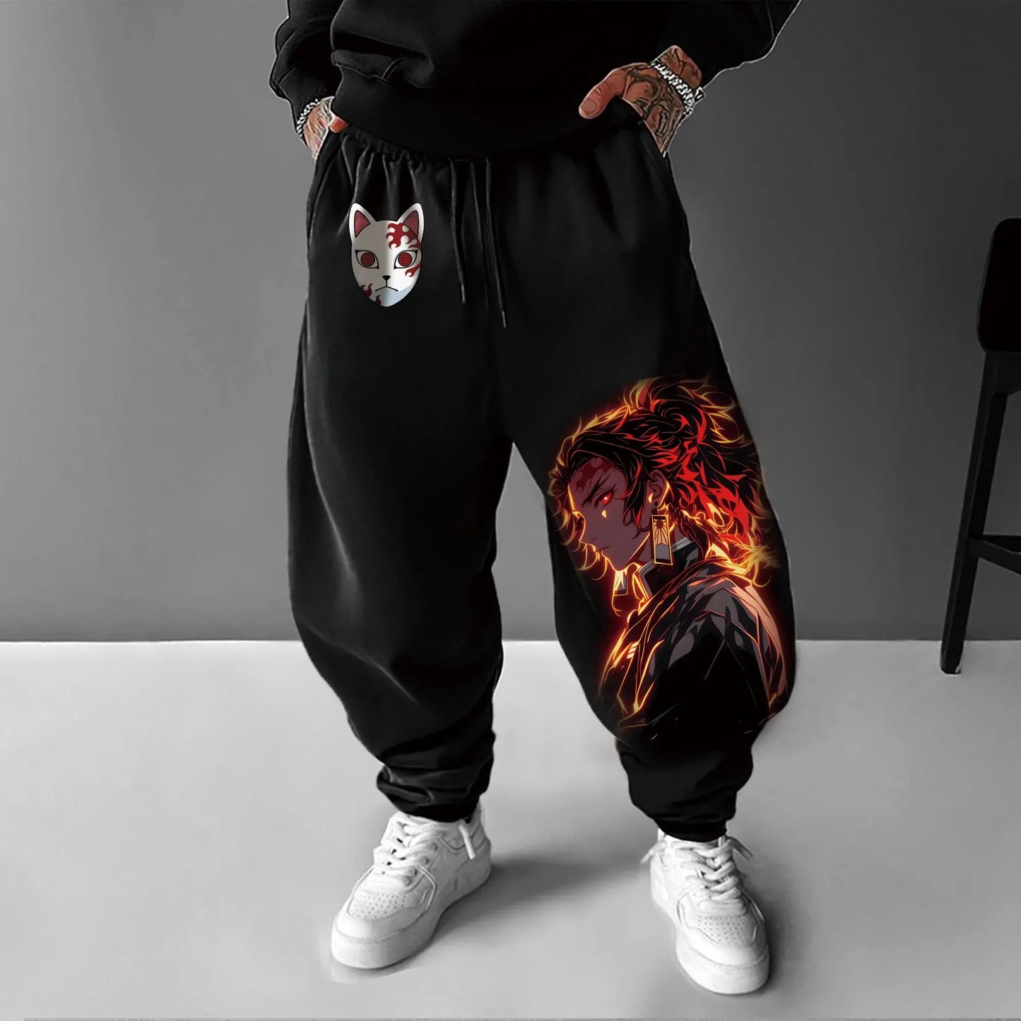 Demon Slayer Anime Men Sweatpants Japanese Cartoon Print Loose Sports Pants Streetwear Casual Hip Hop Autumn Fashion Y2k Clothes