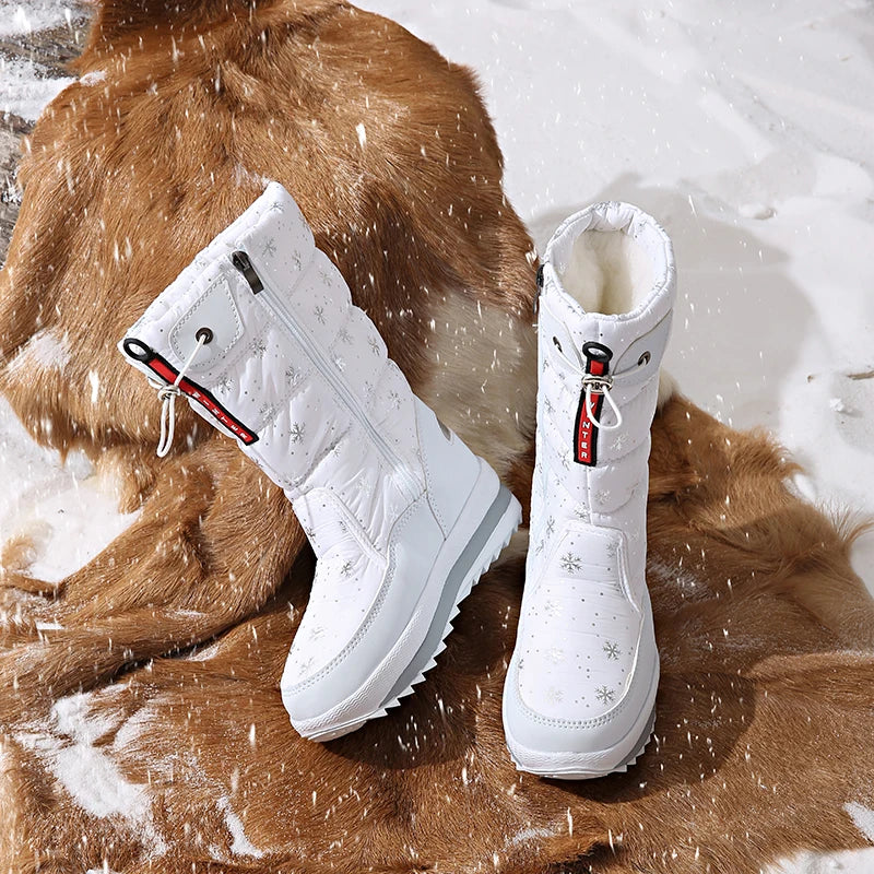 Autumn and Winter Cold-Proof Snow Boots for Men and Women, New Style, Fleece-Lined, Thickened, Non-Slip Cotton Shoes, Waterproof