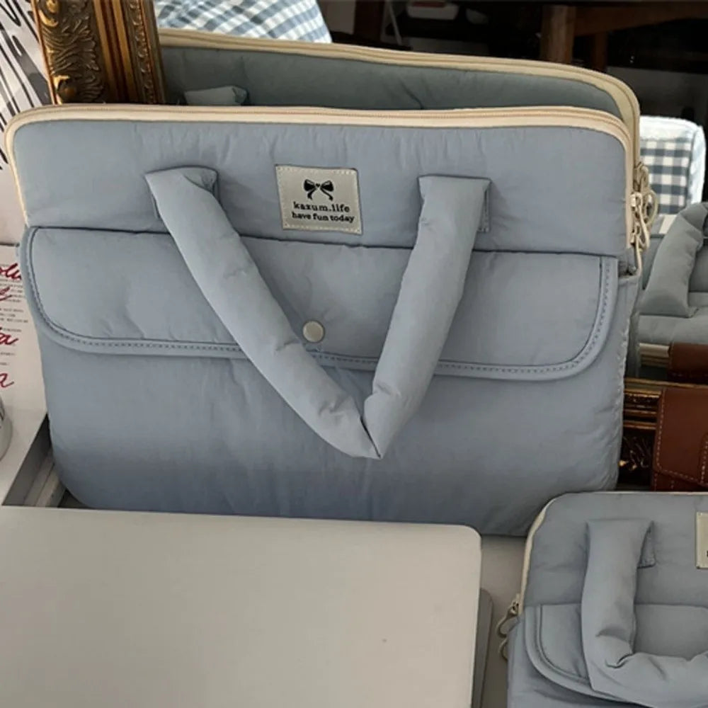 Fashion 15.6inch Portable Laptop Bags Bow with Handle Laptop Case Lightweight Cute Notebook Sleeve Women's Bag
