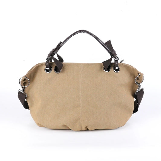 Women's Large Capacity Canvas Messenger Bag Fashion Casual Solid Crossbody Shoulder Tote Handbag Designer Female