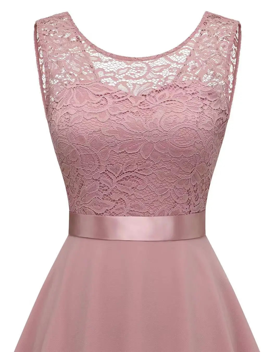 Sexy Lace Trim Chiffon Midi Dress Women's Party Dress Evening Dress Formal Dress Flared Hem Wedding Guest Dress Flowy A-line