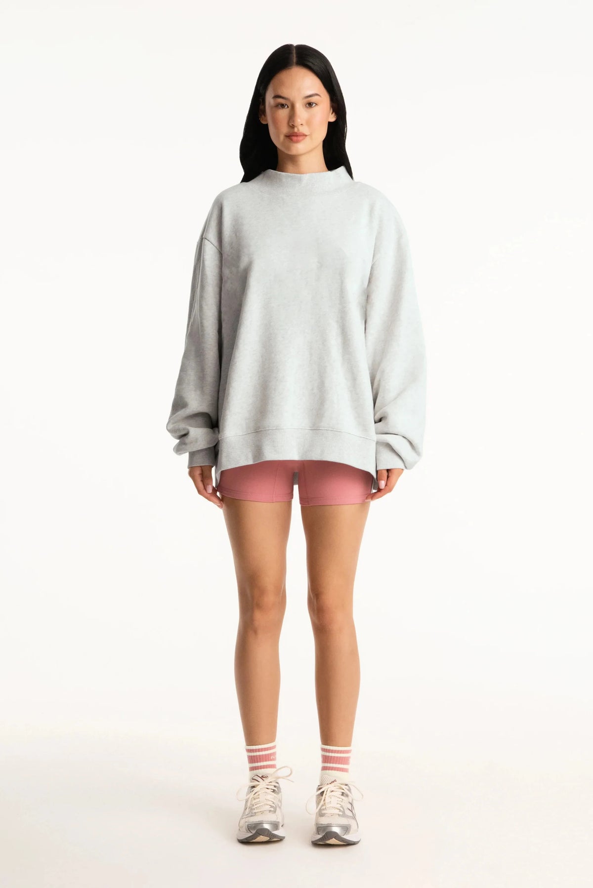2026 Ladies' Women's Sweatshirts Spring Autumn Long Sleeve Mock Neck Casual Hoodies Plus Size Womens Relaxed Solid Color Hoodie