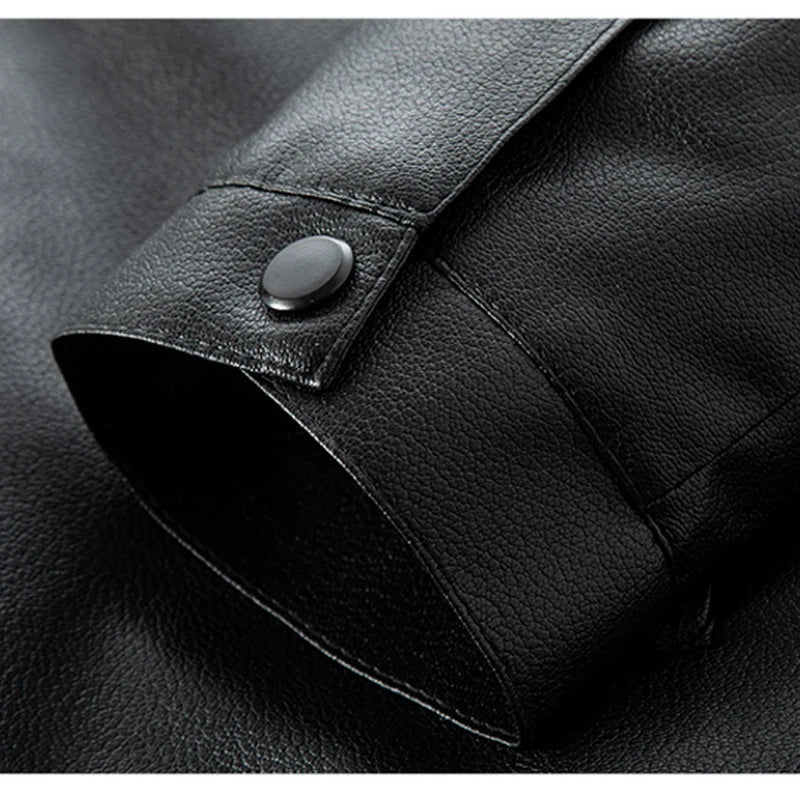 New Classic Motorcycle Men's Leather Jacket PU Leather Coat Men Windbreak Biker Leather Jacket Men Autumn Winter Outerwear 3XL
