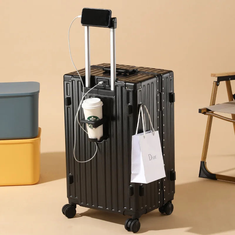 Large Capacity Suitcase 30/32 inchThickened Strong and Durable Aluminium Frame Luggage Trolley Case 20-28 inch Carry-on Suitcase
