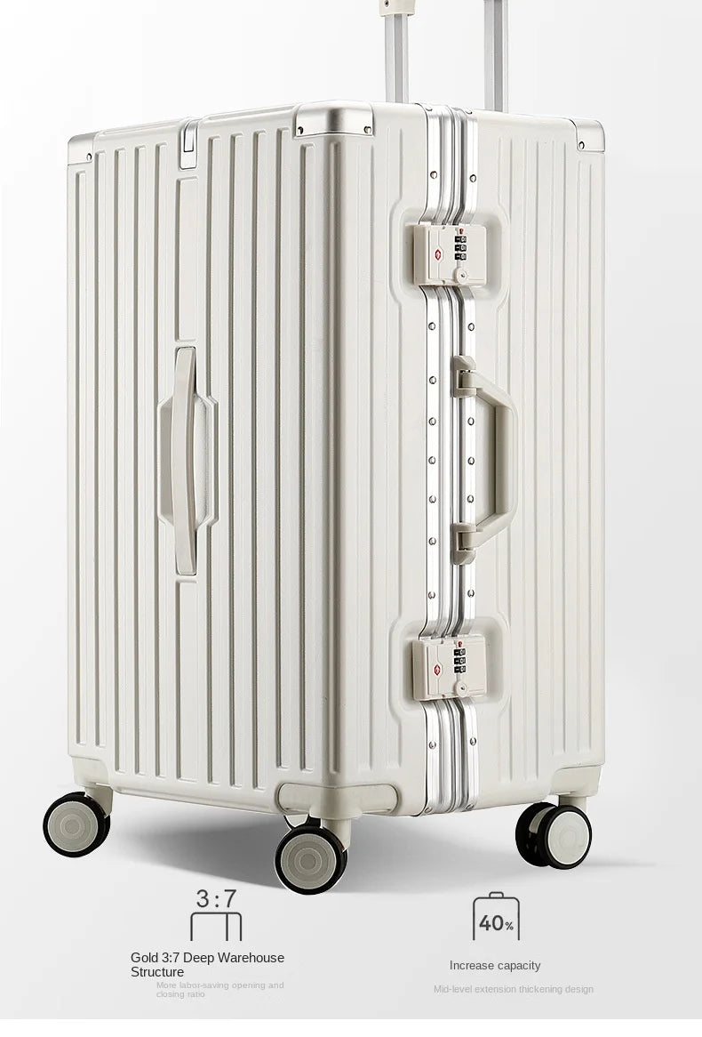 Large Capacity Suitcase 30/32 inchThickened Strong and Durable Aluminium Frame Luggage Trolley Case 20-28 inch Carry-on Suitcase