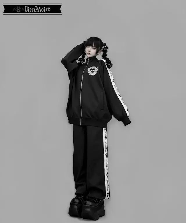 [Olmee] In Stock Jirai Kei Ryousangata Gothic Jacket Coat Outerwear Cosplay Costume Oversized Zipper Bat Cross Halloween Xmas