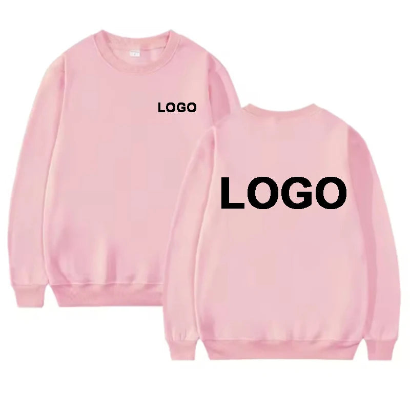 Customized Printed Men Women Round Neck Hoodies Fashiong O-Neck Loose Long Sleeve Pullover Personality Streetwear Sweatshirts