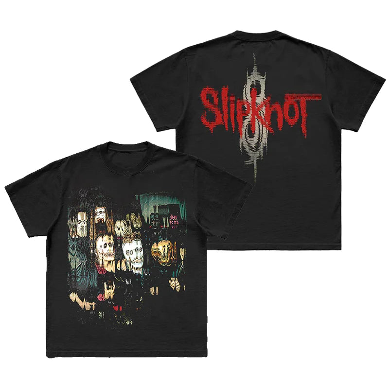 Photo SLIPKNOT Gothic Style Band T-Shirt 100% Cotton Graphic Tee Men Women Summer Streetwear Top