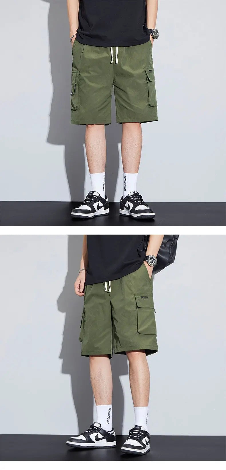 Summer Men's Cargo Shorts Casual Baggy Multi-Pockets Streetwear Shorts Male Fashion Loose Overalls Shorts Male Plus Size
