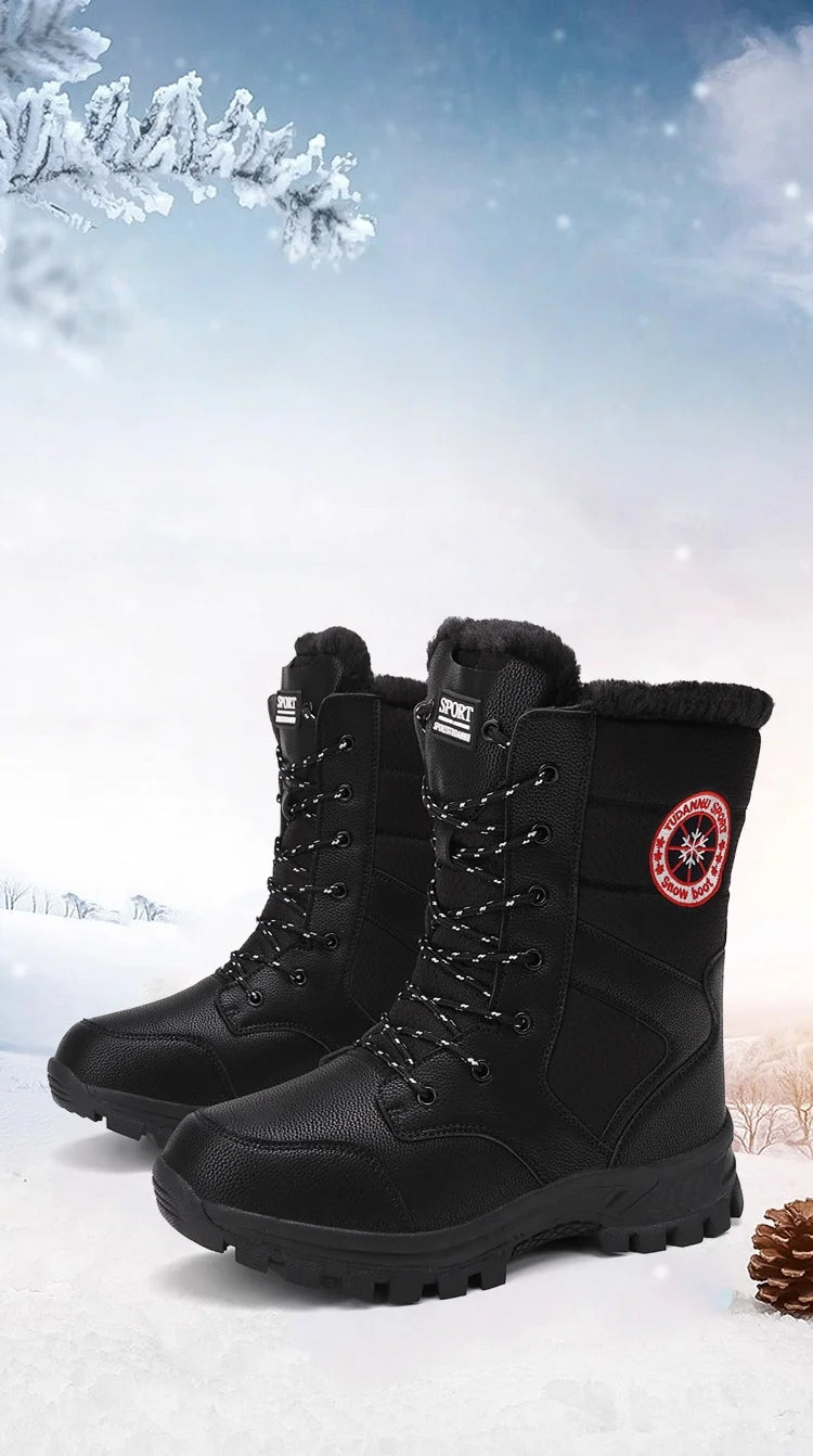 2025 new winter warm plush lined snow boots women's outdoor waterproof and non-slip plush cotton boots comfortable platform shoe