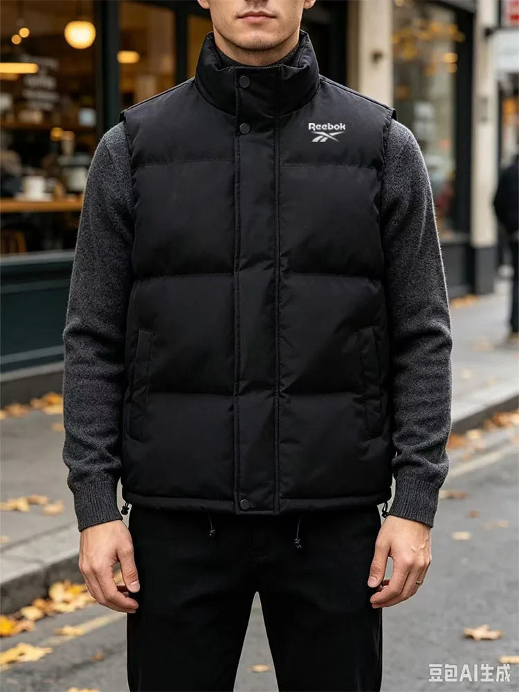 Reebok thick and warm windproof simple and elegant casual wear jacket - a stylish and warm fleece vest for outdoor enthusiasts t
