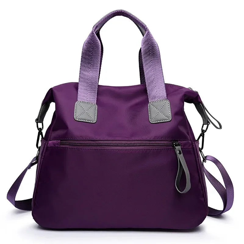 Women Tote Bag With Multi Pockets, Large Capacity Shoulder Bag, Lightweight Nylon Crossbody Bag For Travel