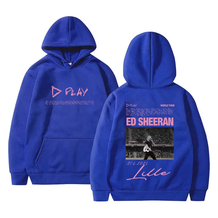 Ed Sheeran Play World Tour 2026 Merch Hoodie Men Women Fashion Hip Hop Hooded Sweatshirt Men's Cotton Oversized Pullover Hoodies