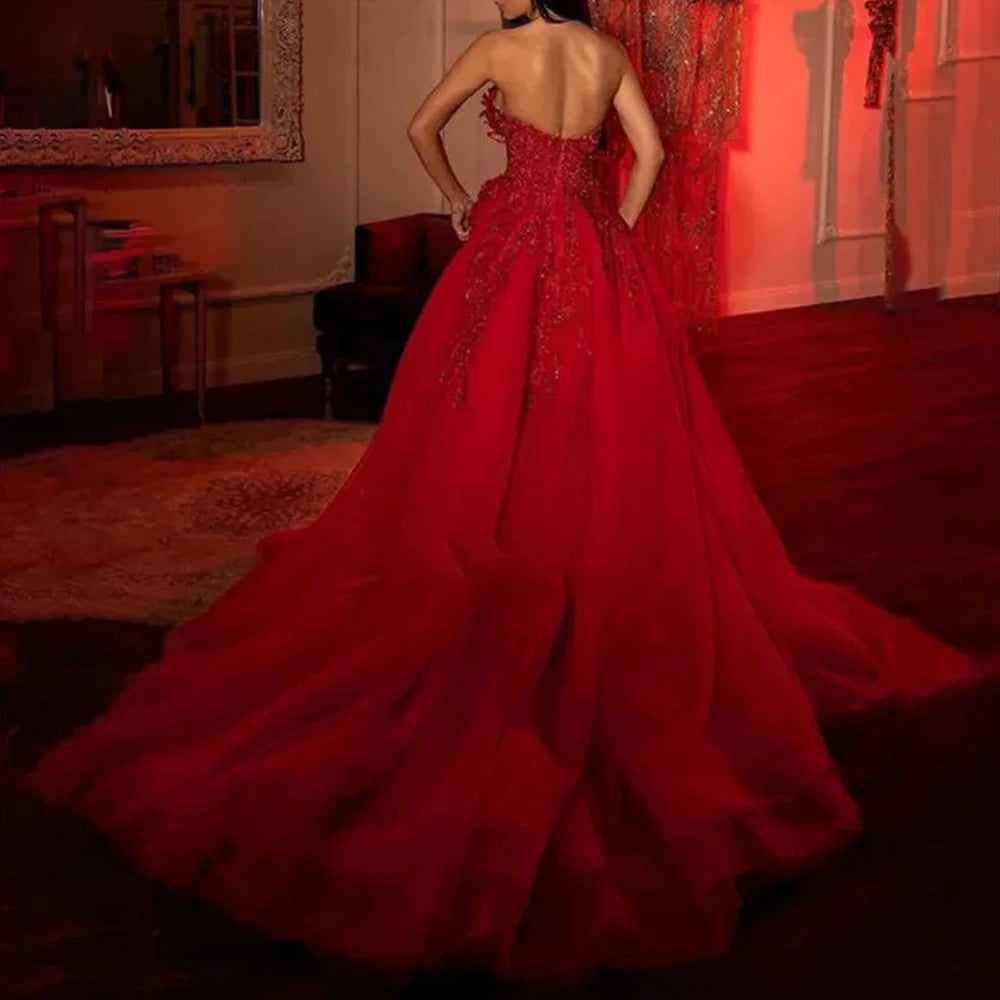 Elegant Gorgeous Satin Evening Dresses For Women Fashion Sexy Backless Off Shoulder Sleeveless High Split Customized Prom Gowns