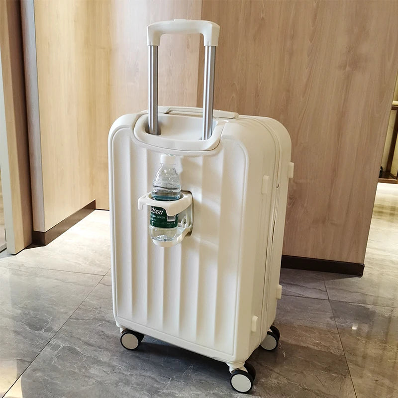 Large Capacity Suitcase Lightweight Suitcase Set 20 Inch Carry on Cabin Suitcase Trolley Luggage with Cup Holder